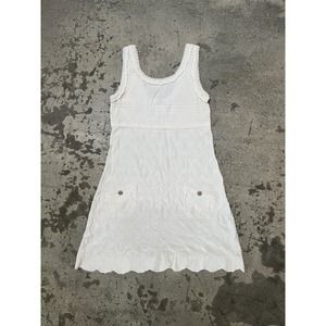 CHANEL Karl Lagerfeld 2011 white‎ lace knitted mini dress